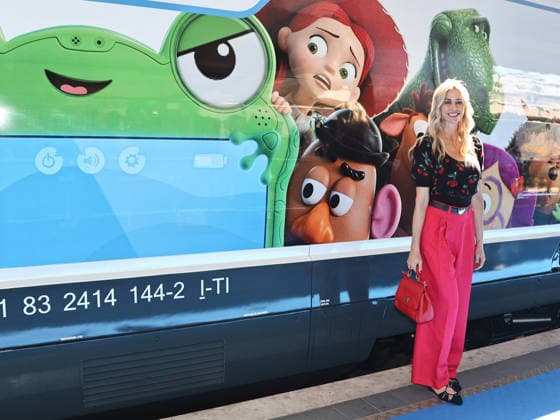 IPA85744877 - Rome, Termini Station, photo op for the animated film Toy Story 5. Pictured: Elena Santarelli  Copyright: xMarcoxProvvisionatox xMarcoxProvvisionatox 85744877