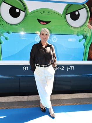 IPA85751602 - Rome, Termini Station, photocall for the animated film Toy Story 5. Pictured: Katia Follesa  Copyright: xMarcoxProvvisionatox xMarcoxProvvisionatox 85751602