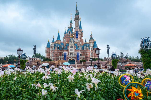 SHANGHAI, CHINA - JUNE 16: A general view shows the Enchanted Storybook Castle at Shanghai Disney Resort on June 16, 2026 in Shanghai, China. The theme park is celebrating its 10th anniversary since opening and has received over 100 million visits to date.  Copyright: xVCGx 111648625100