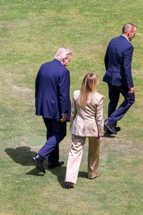 G7 Summit - Family Photo - Evian U.S. President Donald Trump and Italian Prime Minister Giorgia Meloni during a family photo at the G7 summit in Evian, France, on Tuesday June 16, 2026. Photo by Dominique Jacovides Pool ABACAPRESS.COM Evian France  Copyright: xJacovidesxDominique Pool ABACAx