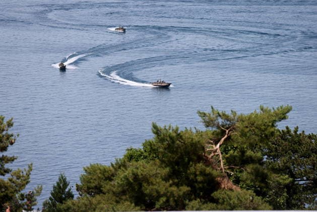 Maritime safety on Lake Geneva during the G7 summit in Évian-les-Bains, France, on June 16, 2026 Dominique Jacovides Bestimage Évian-les-Bains France,detected_source_language  Copyright: xDOMINIQUExJACOVIDESx xBESTIMAGExDOMINIQUExJACOVIDESx xBESTIMAGEx