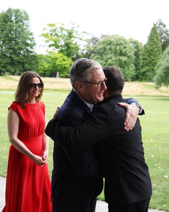 Prime Minister Keir Starmer attends G7 Leaders Summit in Evian 16 06 2026. Evian, France. Prime Minister Keir Starmer tete-a-tete with Volodymyr Zelenskyy, President of Ukraine during day two of the G7 Leaders Summit with his wife Victoria, hosted by French President Emmanuel Macron in Evian., Credit:Ben Perry B66 Avalon France, Greater London, Evian, 10 Downing Street  Copyright: xBenxPerryx xB66x xAvalonx 1110576582