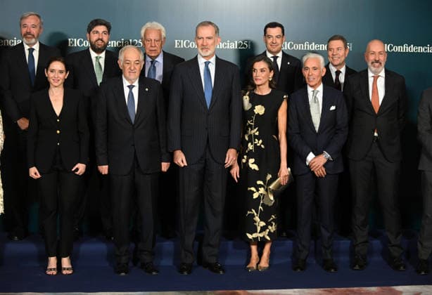 El Confidencial presents its Investigative Journalism Awards to mark the publication’s 25th anniversary. Isabel Díaz Ayuso, Fernando López Miras, Felipe González, Juama Moreno, Emilio García Page, Nacho Cardero, and the King and Queen, King Felipe and Queen Letizia during the Investigative Journalism Awards ceremony marking the 25th anniversary of El Confidencial, on June 16, 2026, in Madrid, Spain. JUNE 16, 2026 José Espana,detected_source_language Copyright: xJosà xOlivax 7602022