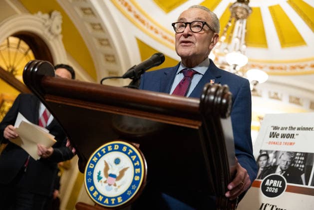 Senate Dems Post-Policy Luncheon Presser WASHINGTON, DC - JUNE 16: Senate Minority Leader Chuck Schumer (D-NY) speaks at a press conference with other members of Senate Democratic leadership following a policy luncheon at the U.S. Capitol in Washington, DC on June 16, 2026. Nathan Posner Anadolu Washington United States. Editorial use only. Please get in touch for any other usage.  Copyright: x2026xAnadoluxNathanxPosnerx