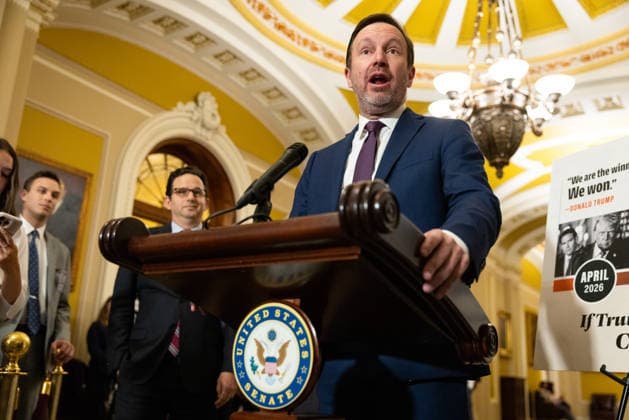 Senate Dems Post-Policy Luncheon Presser WASHINGTON, DC - JUNE 16: Senator Chris Murphy (D-CT) speaks at a press conference with other members of Senate Democratic leadership following a policy luncheon at the U.S. Capitol in Washington, DC on June 16, 2026. Nathan Posner Anadolu Washington United States. Editorial use only. Please get in touch for any other usage.  Copyright: x2026xAnadoluxNathanxPosnerx
