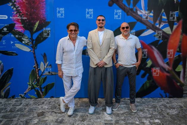 Croatia, Dubrovnik, Slano, 160626. The Slano Film Days festival opened, and on that occasion a Meeting with Guests and a grand opening were organized in the unique ambiance of the Prince s Palace. In the photo: Dragan Bjelogrlic, Rene Bitorajac. Photo: Tonci Plazibat CROPIX Dubrovnik Croatia Copyright: xxToncixPlazibatx slano_film18-160626