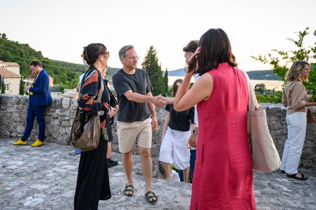 Croatia, Dubrovnik, Slano, 160626. The Slano Film Days festival opened, and on that occasion a Meeting with Guests and a grand opening were organized in the unique ambiance of the Prince s Palace. In the photo: Maggie Gyllenhaal, Peter Sarsgaard. Photo: Tonci Plazibat CROPIX Dubrovnik Croatia Copyright: xxToncixPlazibatx slano_film30-160626