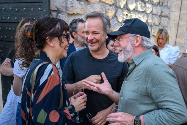 Croatia, Dubrovnik, Slano, 160626. The Slano Film Days festival opened, and on that occasion a Meeting with Guests and a grand opening were organized in the unique ambiance of the Prince s Palace. In the photo: Maggie Gyllenhaal, Peter Sarsgaard, Liam Cunningham. Photo: Tonci Plazibat CROPIX Dubrovnik Croatia Copyright: xxToncixPlazibatx slano_film49-160626