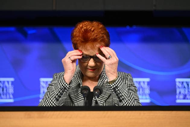 PAULINE HANSON PRESS CLUB, One Nation leader Pauline Hanson addresses the National Press Club in Canberra, Wednesday, June 17, 2026. ( NO ARCHIVING CANBERRA AUSTRALIAN CAPITAL TERRITORY AUSTRALIA  Copyright: xLUKASxCOCHx 20260617148175563249