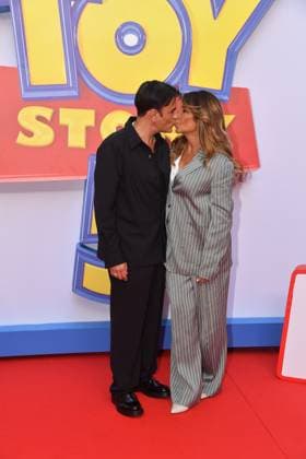 IPA85769341 - Rome, Teatro Sistina: Preview of the movie Toy Story 5. Pictured: Sal Da Vinci and Paola Pugliese  Copyright: xVincenzoxLandix xVincenzoxLandix 85769341