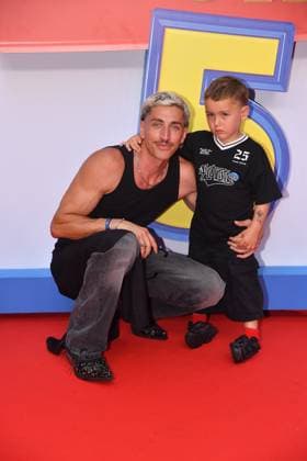 IPA85769367 - Rome, Teatro Sistina: Preview of the movie Toy Story 5. Pictured: Marcello Sacchetta and his son  Copyright: xVincenzoxLandix xVincenzoxLandix 85769367