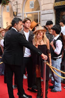 IPA85769567 - Rome, Teatro Sistina: Preview of the movie Toy Story 5. Pictured: Caroline Tronelli and Emanuele Meneschincheri  Copyright: xVincenzoxLandix xVincenzoxLandix 85769567