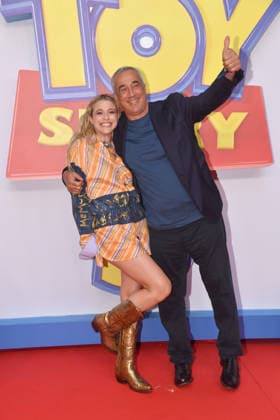 IPA85769593 - Rome, Teatro Sistina: Preview of the movie Toy Story 5. Pictured: Jacqueline Luna di Giacomo with her father  Copyright: xVincenzoxLandix xVincenzoxLandix 85769593