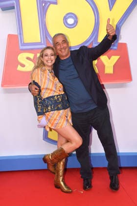 IPA85769596 - Rome, Teatro Sistina: Preview of the movie Toy Story 5. Pictured: Jacqueline Luna di Giacomo with her father  Copyright: xVincenzoxLandix xVincenzoxLandix 85769596