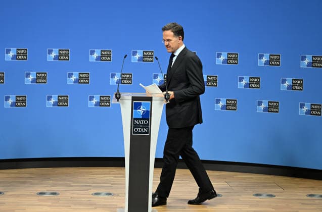 NATO Secretary General Mark Rutte BRUSSELS, BELGIUM - JUNE 17: NATO Secretary General Mark Rutte holds a press conference at the NATO Headquarters ahead of the upcoming NATO Defence Ministers Meeting in Brussels, Belgium, on Wednesday, June 17, 2026. Dursun Aydemir Anadolu Brussels Belgium. Editorial use only. Please get in touch for any other usage.  Copyright: x2026xAnadoluxDursunxAydemirx