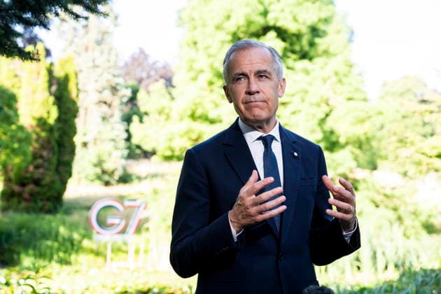 June 17, 2026, Evian-Les-Bains, France: Prime Minister Mark Carney speaks to reporters during the G7 summit in Evian-les-Bains, France, on Wednesday, June 17, 2026. Evian-Les-Bains France  - ZUMAc35_ 20260617_zaf_c35_002 Copyright: xChristopherxKatsarovx