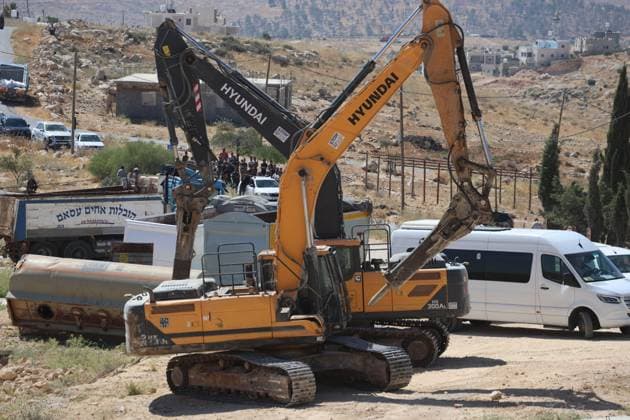 Israeli Forces Demolish Palestinian Family Home in Masafer Yatta MASAFER YATTA, WEST BANK JUNE 17, 2026: Israeli occupation forces demolished a Palestinian family home in the village of Deirat, in the Masafer Yatta area south of Hebron, displacing a couple and their five children. Israeli authorities said the structure was built without a permit. The demolition is part of ongoing disputes over construction and land use in the area. Photo by Mosab Shawer JNA Press (Photo by Mosab shawer JNA Press via Nexpher Images) MASAFER YATTA