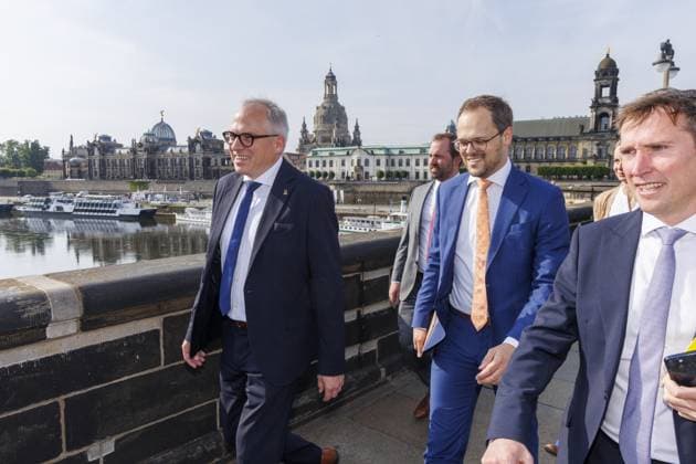 Flemish Minister-President Matthias Diependaele pictured during a visit to Dresden, Germany, by a delegation of the Flemish Government, on Wednesday 17 June 2026. The Flemish Minister-President is on a three-day visit to Berlin and Saxony combining political bilateral meetings with site visits to leading research and industrial organisations.  NICOLASxMAETERLINCK 177922164