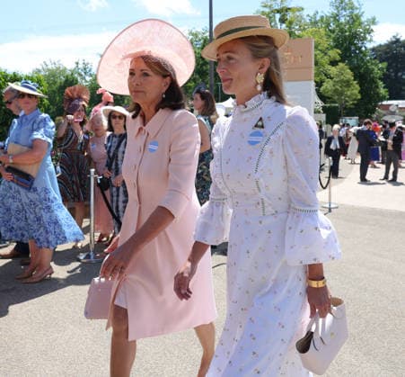 June 17, 2026, Ascot, Berkshire, UK: Ascot, UK. Carole Middleton, (left) with Mrs James Middleton arrive at Royal Ascot in Ascot, Berkshire. Royal Ascot is a historic British sporting and social institution, running from Tuesday 16 - Saturday 20 June and was founded by Queen Anne in 1711. Ascot UK  - ZUMAl94_ 20260617_zaf_l94_008 Copyright: xJacquelinexLawriex