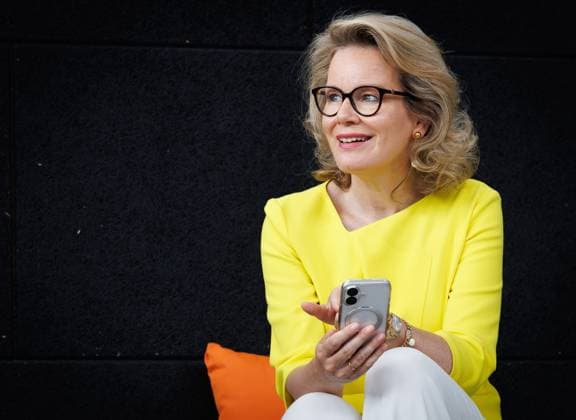 Queen Mathilde of Belgium pictured during a royal visit to the U-Charleroi Campus, on Wednesday 17 June 2026, in Charleroi. The Queen will see the initiatives developed by French-speaking universities and colleges in the field of artificial intelligence applied to the training of healthcare professionals.  BENOITxDOPPAGNE 177923191