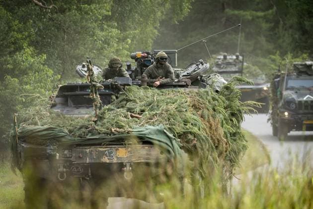 LOHHEIDE - A Boxer armored vehicle during the military exercise Fighter Lion at a training ground in Germany. The largest army exercise of 2026 focuses on defending the Netherlands and NATO territory in a changing security situation. VINCENT JANNINK netherlands out - belgium out  Copyright: xx x561246088x originalFilename: 561246088.jpg