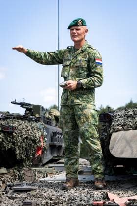 LOHHEIDE - Commander of the Land Forces Lieutenant General of the Royal Netherlands Army Jan Swillens on a Leopard 2 tank during the military exercise Fighter Lion at a training area in Germany. The largest army exercise of 2026 focuses on defending the Netherlands and NATO territory in a changing security situation. VINCENT JANNINK netherlands out - belgium out  Copyright: xx x561247252x originalFilename: 561247252.jpg