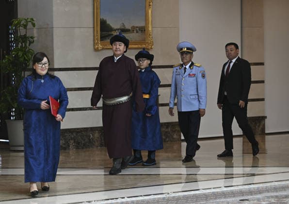 Turkish President Recep Tayyip Erdogan ANKARA, TURKIYE - JUNE 17: Mongolian Ambassador Ochir Lkhagvasuren presents her letter of credence to Turkish President Recep Tayyip Erdogan at the Presidential Complex in Ankara, Turkiye on June 17, 2026. Utku Ucrak Anadolu Ankara Turkey. Editorial use only. Please get in touch for any other usage.  Copyright: x2026xAnadoluxUtkuxUcrakx