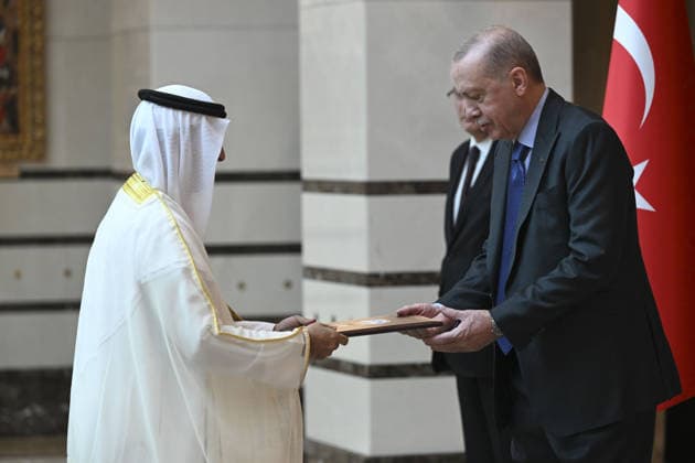 Turkish President Recep Tayyip Erdogan ANKARA, TURKIYE - JUNE 17: Turkish President Recep Tayyip Erdogan receives letter of credence from Kuwait s Ambassador Mohammed Marzouq Salman Al-Shabo (L) at the Presidential Complex in Ankara, Turkiye on June 17, 2026. Utku Ucrak Anadolu Ankara Turkey. Editorial use only. Please get in touch for any other usage.  Copyright: x2026xAnadoluxUtkuxUcrakx