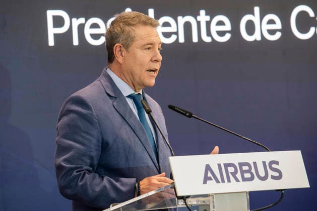 Page Inaugurates the New Airbus Digital Campus in Albacete The president of Castilla-La Mancha, Emiliano García Page, speaks during the inauguration of the new Airbus Digital Campus on June 17, 2026, in Albacete, Castilla-La Mancha, Spain. Airbus inaugurates its new Digital Campus, a center dedicated to training and the development of technological solutions for the aerospace sector. The facility strengthens the company’s industrial and innovation presence in Castilla-La Mancha. JUNE 17, 2026 Víctor Ferná Albacete, Castilla-La Mancha Albacete, Castilla-La Mancha, Spain,detected_source_language  Copyright: xVictorxFernandezx 7603762