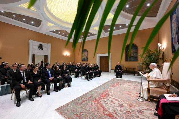 ITALY - POPE LEO XIV RECEIVES IN PRIVATE AUDIENCE MEMEBERS OF THE CENTER FOR RESERCH AND TRAINING OF THE PROTECTION OF THE CHILD IN LATIN AMERICA IN THE VATICAN- 2026 6 17 Italy, Rome, Vatican, 2026 6 17 Pope Leo XIV Receives in private audience Members of the Center for Research and Training on the Protection of the Child in Latin America in the Vatican EDITORIAL USE ONLY - NO BOOKS Copyright: xVATICANxMEDIAx