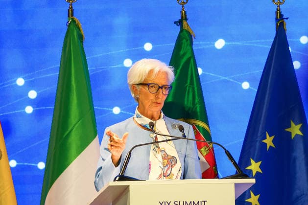 Christine Lagarde At 19th COTEC Europe Symposium - Venice Christine Lagarde, President of the European Central Bank, speaks during the 19th COTEC Europe Symposium on the theme Rethinking Work in the Age of AI: Transformation, Opportunity, and Governance at the Giorgio Cini Foundation on the island of San Giorgio Maggiore in Venice, Italy on June 17, 2026. Photo by Matteo Chinellato IPA ABACAPRESS.COM Venice Italy  Copyright: xIPA ABACAx