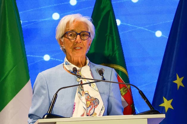 Christine Lagarde At 19th COTEC Europe Symposium - Venice Christine Lagarde, President of the European Central Bank, speaks during the 19th COTEC Europe Symposium on the theme Rethinking Work in the Age of AI: Transformation, Opportunity, and Governance at the Giorgio Cini Foundation on the island of San Giorgio Maggiore in Venice, Italy on June 17, 2026. Photo by Matteo Chinellato IPA ABACAPRESS.COM Venice Italy  Copyright: xIPA ABACAx