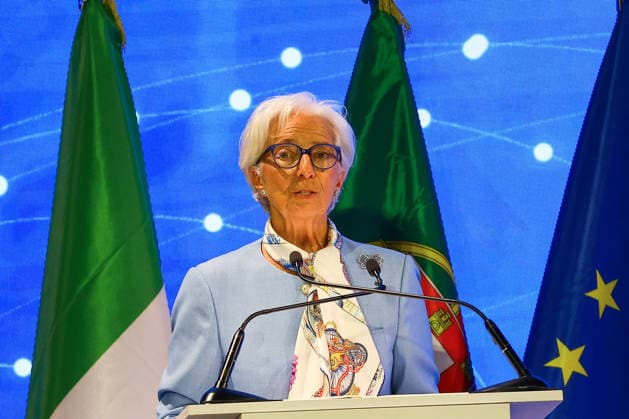 Christine Lagarde At 19th COTEC Europe Symposium - Venice Christine Lagarde, President of the European Central Bank, speaks during the 19th COTEC Europe Symposium on the theme Rethinking Work in the Age of AI: Transformation, Opportunity, and Governance at the Giorgio Cini Foundation on the island of San Giorgio Maggiore in Venice, Italy on June 17, 2026. Photo by Matteo Chinellato IPA ABACAPRESS.COM Venice Italy  Copyright: xIPA ABACAx