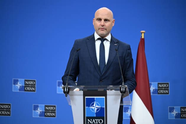 Mark Rutte - Andris Kulbergs press conference in Brussels BRUSSELS, BELGIUM -JUNE 17: NATO Secretary General Mark Rutte (not seen) and Latvian Prime Minister Andris Kulbergs hold a joint press conference at NATO headquarters on June 17, 2026, in Brussels, Belgium. Dursun Aydemir Anadolu Brussels Belgium. Editorial use only. Please get in touch for any other usage.  Copyright: x2026xAnadoluxDursunxAydemirx