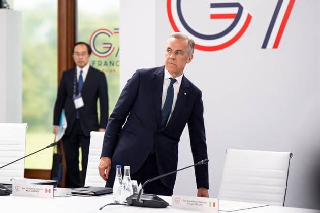 June 17, 2026, Evian-Les-Bains, France: Prime Minister Mark Carney arrives to a G7 working session at the G7 summit in Evian-les-Bains, France, on Wednesday, June 17, 2026. Evian-Les-Bains France  - ZUMAc35_ 20260617_zaf_c35_036 Copyright: xChristopherxKatsarovx