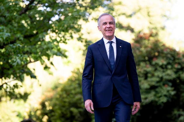 June 17, 2026, Evian-Les-Bains, France: Prime Minister Mark Carney arrvies to speak to reporters during the G7 summit in Evian-les-Bains, France, on Wednesday, June 17, 2026. Evian-Les-Bains France  - ZUMAc35_ 20260617_zaf_c35_035 Copyright: xChristopherxKatsarovx