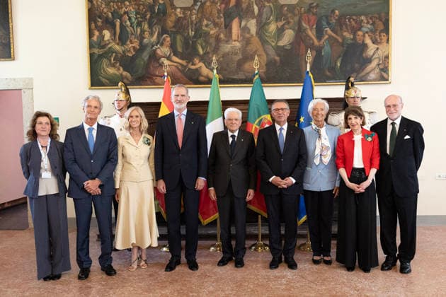 June 17, 2026, Venice, Rome, Italy: President of the Republic Sergio Mattarella with HM Felipe VI, King of Spain and HE Antonio Joso Seguro, President of the Portuguese Republic, with the three COTEC Presidents and Christine Lagarde, President of the European Central Bank. Venice, 17 06 2026 Venice Italy  - ZUMAa289 20260617_zia_a289_070 Copyright: xFrancescoxAmmendolax xAgfx