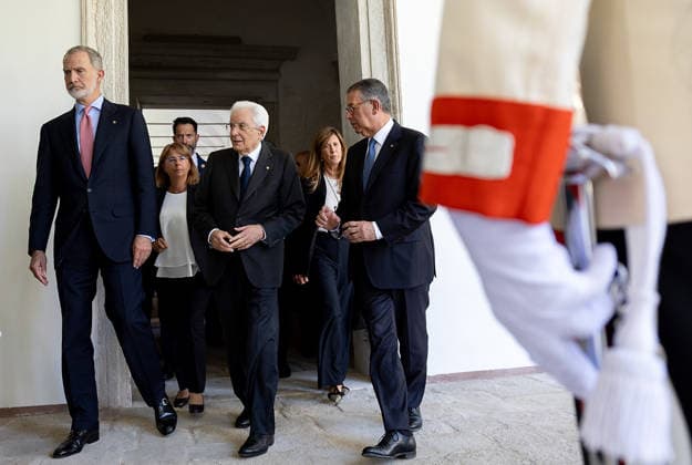 June 17, 2026, Venice, Rome, Italy: President Sergio Mattarella with HM Felipe VI, King of Spain and His Excellency Antonio Joso Seguro, President of the Portuguese Republic, in Venice, on the occasion of the 19th COTEC Symposium - Rethinking Work in the Age of Artificial Intelligence: Transformation, Opportunity, and Governance . Venice, 17 06 2026 Venice Italy  - ZUMAa289 20260617_zia_a289_077 Copyright: xPaoloxGiandottix xAgfx