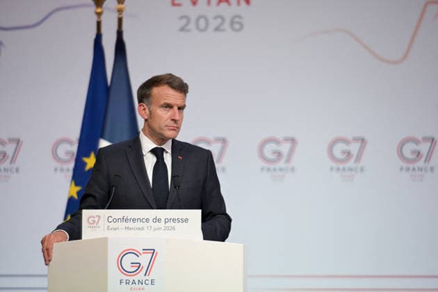 G7 Summit - Macron Closing Press Conference French President Emmanuel Macron speaks during the closing press conference of the G7 summit, in Evian, eastern France, on June 17, 2026. Photo by Ammar Abd Rabbo ABACAPRESS.COM Evian France  Copyright: xAbdxRabboxAmmar ABACAx