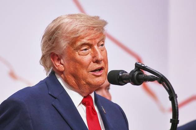 Évian-les-Bains, Frankreich, 17.06.2026: G7-Gipfel: US-Präsident Donald Trump gibt am letzten Gipfeltag eine Pressekonferenz *** Évian-les-Bains, France, June 17, 2026 G7 Summit Copyright: xdtsxNachrichtenagenturx dts_123717