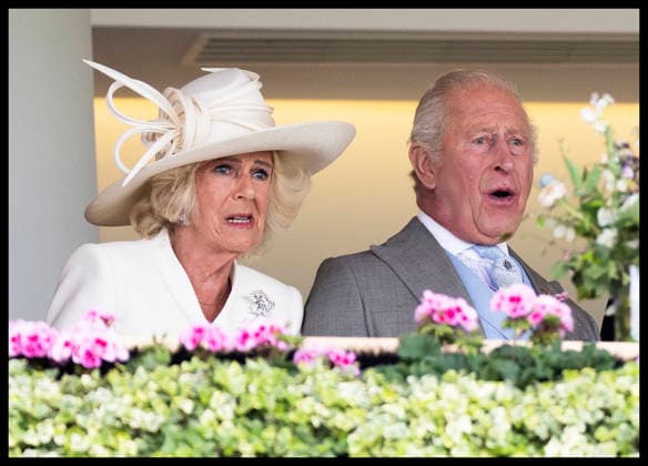 . 17 06 2026. Ascot, United Kingdom. King Charles III and Queen Camilla watch the racing from the Royal Box on day two of Royal Ascot, United Kingdom.  xStephenxLockx xi-Imagesx IIM-26835-0096