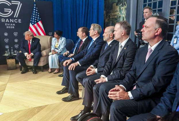 RECORD DATE NOT STATED PM Modi and US President Donald Trump hold a bilateral meeting on the sidelines of the G7 Summit 2026 Evian France , Jun 17 (ANI): US President Donald Trump and Prime Minister Narendra Modi (unseen) hold a bilateral meeting on the sidelines of the G7 Summit 2026, in Evian on Wednesday. Evian France Copyright: xANIx ANI_20260617402