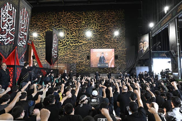 Hezbollah holds event in Beirut to mark Day of Ashura BEIRUT, LEBANON - JUNE 17: Hezbollah supporters gather during an event marking the Day of Ashura at the tomb of former Hezbollah Secretary-General Hasan Nasrallah in the Dahieh district, south of the capital Beirut, Lebanon on June 17, 2026. Houssam Shbaro Anadolu Beirut Lebanon. Editorial use only. Please get in touch for any other usage.  Copyright: x2026xAnadoluxHoussamxShbarox
