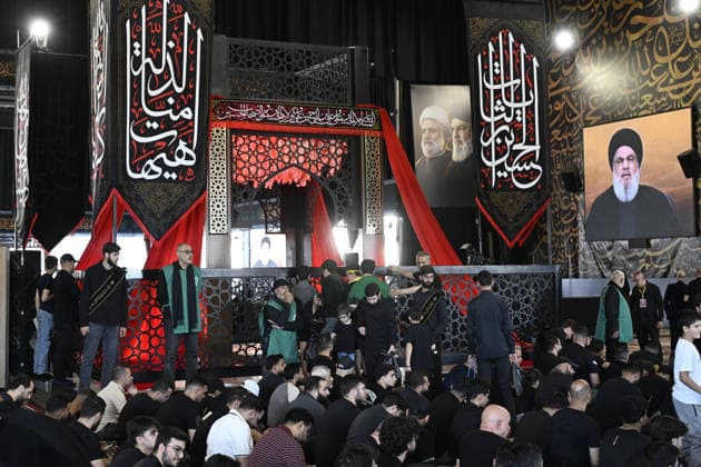 Hezbollah holds event in Beirut to mark Day of Ashura BEIRUT, LEBANON - JUNE 17: Hezbollah supporters gather during an event marking the Day of Ashura at the tomb of former Hezbollah Secretary-General Hasan Nasrallah in the Dahieh district, south of the capital Beirut, Lebanon on June 17, 2026. Houssam Shbaro Anadolu Beirut Lebanon. Editorial use only. Please get in touch for any other usage.  Copyright: x2026xAnadoluxHoussamxShbarox