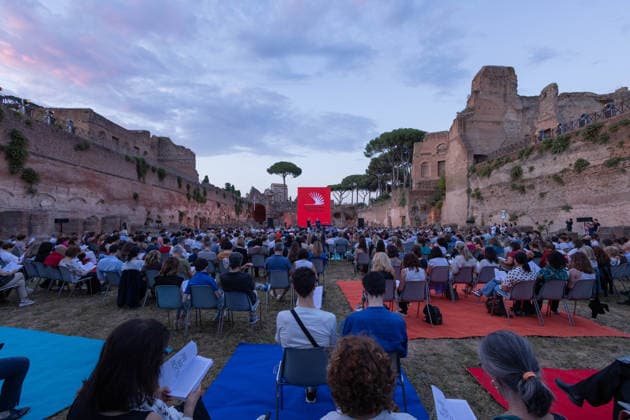 IPA85796800 - The Silent Storm, a shared, collective reading experience conceived by Alessandro Baricco at the Palatino Stadium in Rome. Thousands of people read Fyodor Dostoevsky™s *White Nights* at the same time.  Copyright: xMatteoxNardonex xx 85796800
