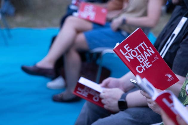 IPA85796808 - The Silent Storm, a shared, collective reading experience conceived by Alessandro Baricco at the Palatino Stadium in Rome. Thousands of people read Fyodor Dostoevsky™s *White Nights* simultaneously.  Copyright: xMatteoxNardonex xx 85796808