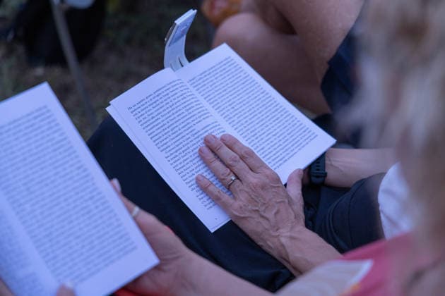 IPA85796809 - The Silent Storm, a shared, collective reading experience conceived by Alessandro Baricco at the Palatino Stadium in Rome. Thousands of people read Fyodor Dostoevsky™s *White Nights* at the same time.  Copyright: xMatteoxNardonex xx 85796809