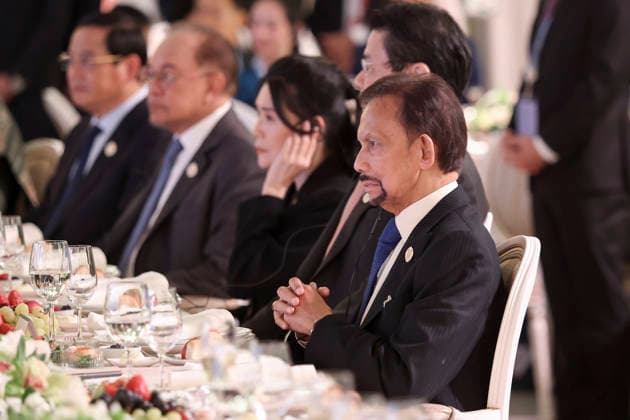 June 17, 2026, Kazan, Tatarstan, Russia: The Sultan of Brunei Hassanal Bolkiah, right, during a state reception for the RussiaÃ¢â‚¬ASEAN Summit hosted by Russian President Vladimir Putin, at the Galiasgar Kamal Tatar State Academic Theatre, June 17, 2026 in Kazan, Russia. The event celebrates 35 years of partnership between Russia and the Association of Southeast Asian Nations. Kazan Russia - ZUMAp138 20260617_zaa_p138_016 Copyright: xStepanxPugachev RoscongressxFounx