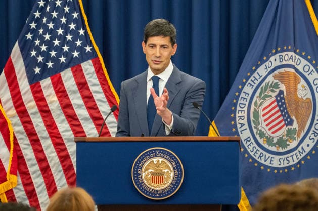 (260617) -- WASHINGTON, June 17, 2026 -- U.S. Federal Reserve Chair Kevin Warsh attends a press conference in Washington, D.C., the United States, on June 17, 2026. The U.S. Federal Reserve on Wednesday kept the target range for the federal funds rate unchanged at 3.5-3.75 percent. (Photo by Xinhua) U.S.-WASHINGTON, D.C.-FEDERAL RESERVE-INTEREST RATE UNCHANGED LixYuanqing 