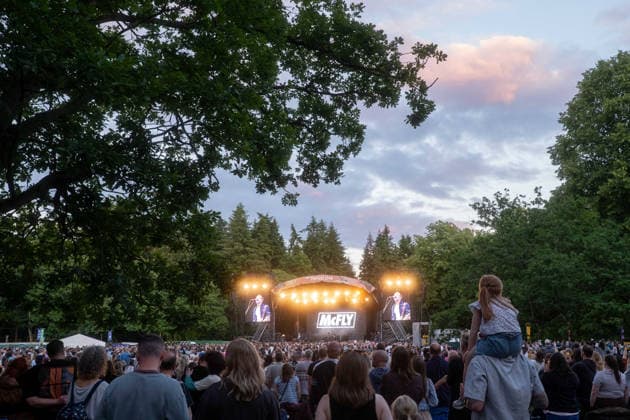 McFly in concert at Thetford Forest, Thetford, UK Thetford, UK, 17 June, 2026. McFly in concert. Pictured left to right, Tom Fletcher, Danny Jones, Dougie Poynter, Harry Judd., Credit:Stephen Keable Avalon UK, Norfolk, Thetford, Thetford Forest  Copyright: xStephenxKeablex xAvalonx 1110847051
